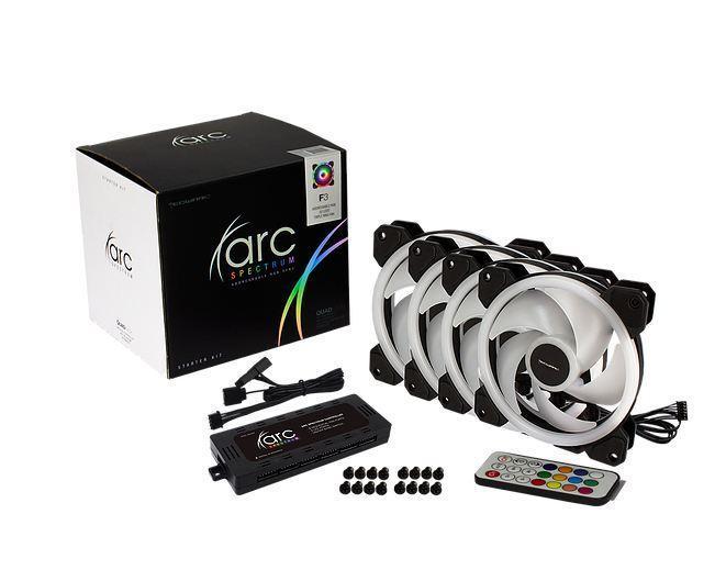 Tecware Arc Spectrum F3 120mm Case Fan - 4 Pack w/ Hub - مروحة تبريد